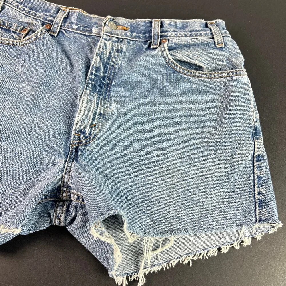 Y2K Levi's Jean Shorts Mens 34* 505 Blue Faded Cut Off Cotton Denim Jorts Tag 36